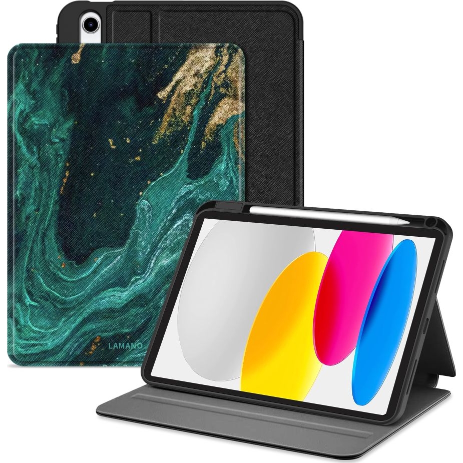 Etui z klapką Tech-Protect Lamano do Apple iPad 10.9 2022, ciemnozielone.